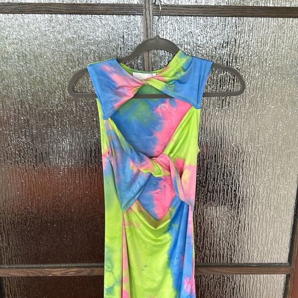 Bronx & Banco Daphnie Tie Dye Bodycon Cutout Maxi Dress Size XS Multicolor - Picture 7 of 12
